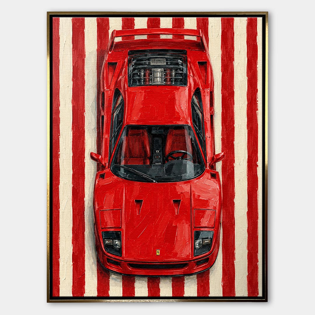 Obraz Red Lines – Płótno – Złota rama – Huephant