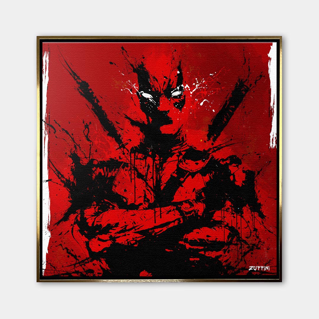 Red Rebel – Płótno – Złota rama – Huephant