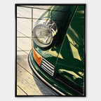 Obraz Headlight Halftone – Szkło akrylowe – Czarna rama – Huephant