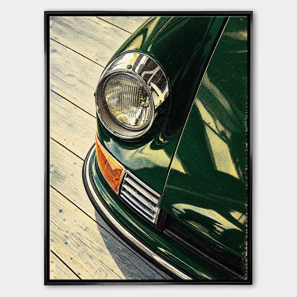 Obraz Headlight Halftone – Płótno – Czarna rama – Huephant