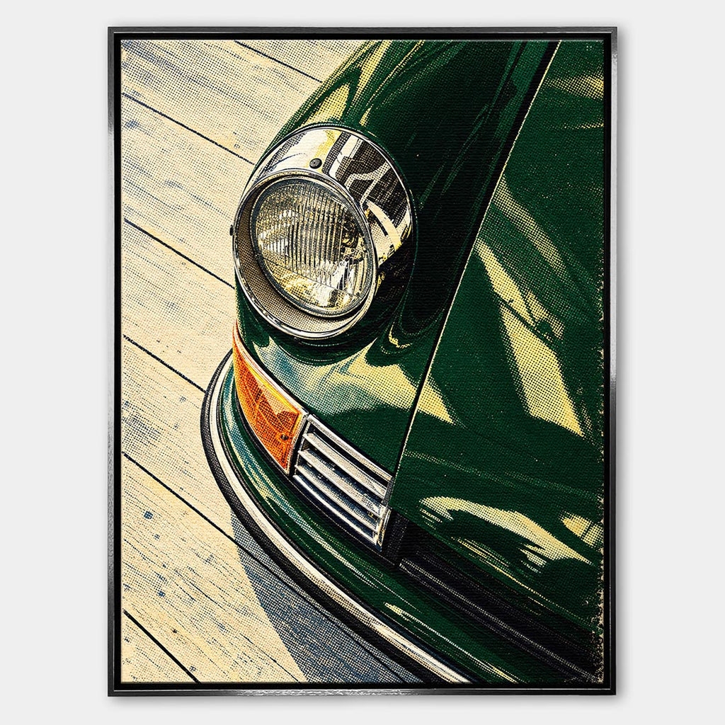 Obraz Headlight Halftone – Płótno – Srebrna rama – Huephant