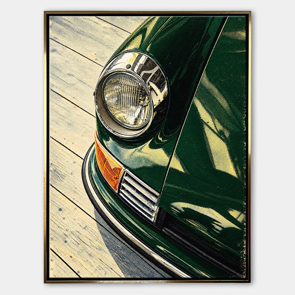 Obraz Headlight Halftone – Płótno – Złota rama – Huephant