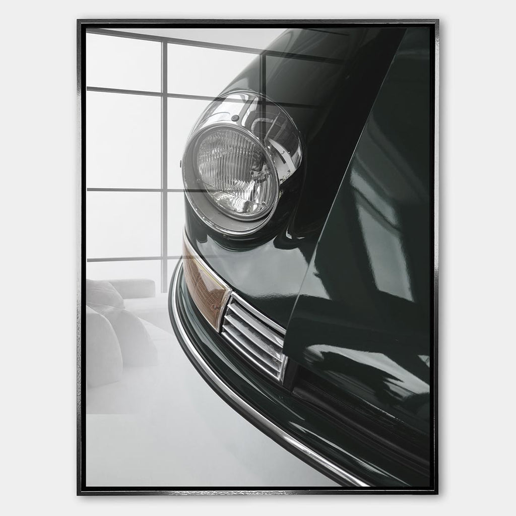 Obraz Headlight – Szkło akrylowe – Srebrna rama – Huephant