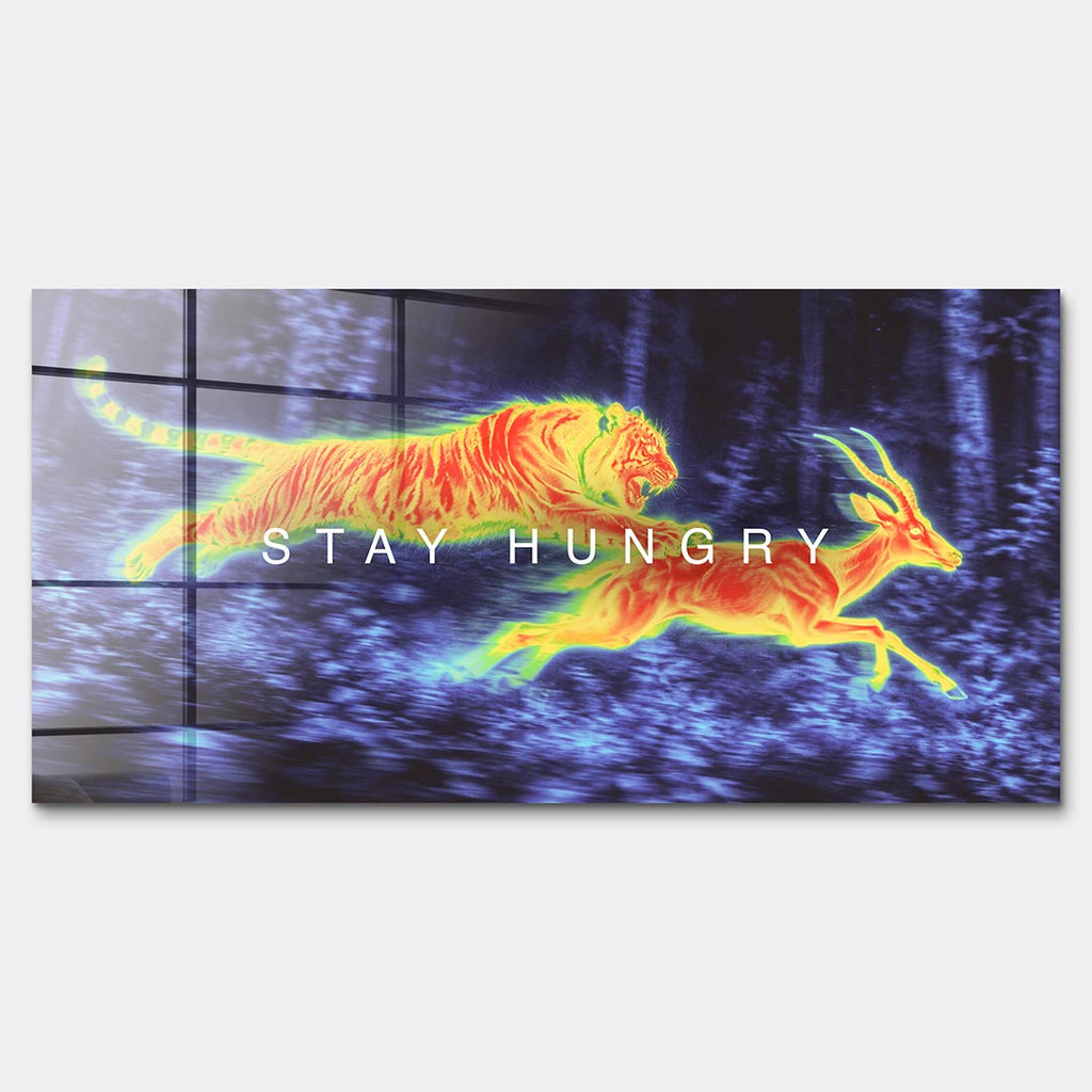 Obraz Stay Hungry – Szkło akrylowe – Bez ramy – Huephant