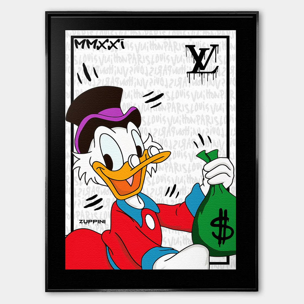 Street Duck – Płótno – Czarna rama – Huephant