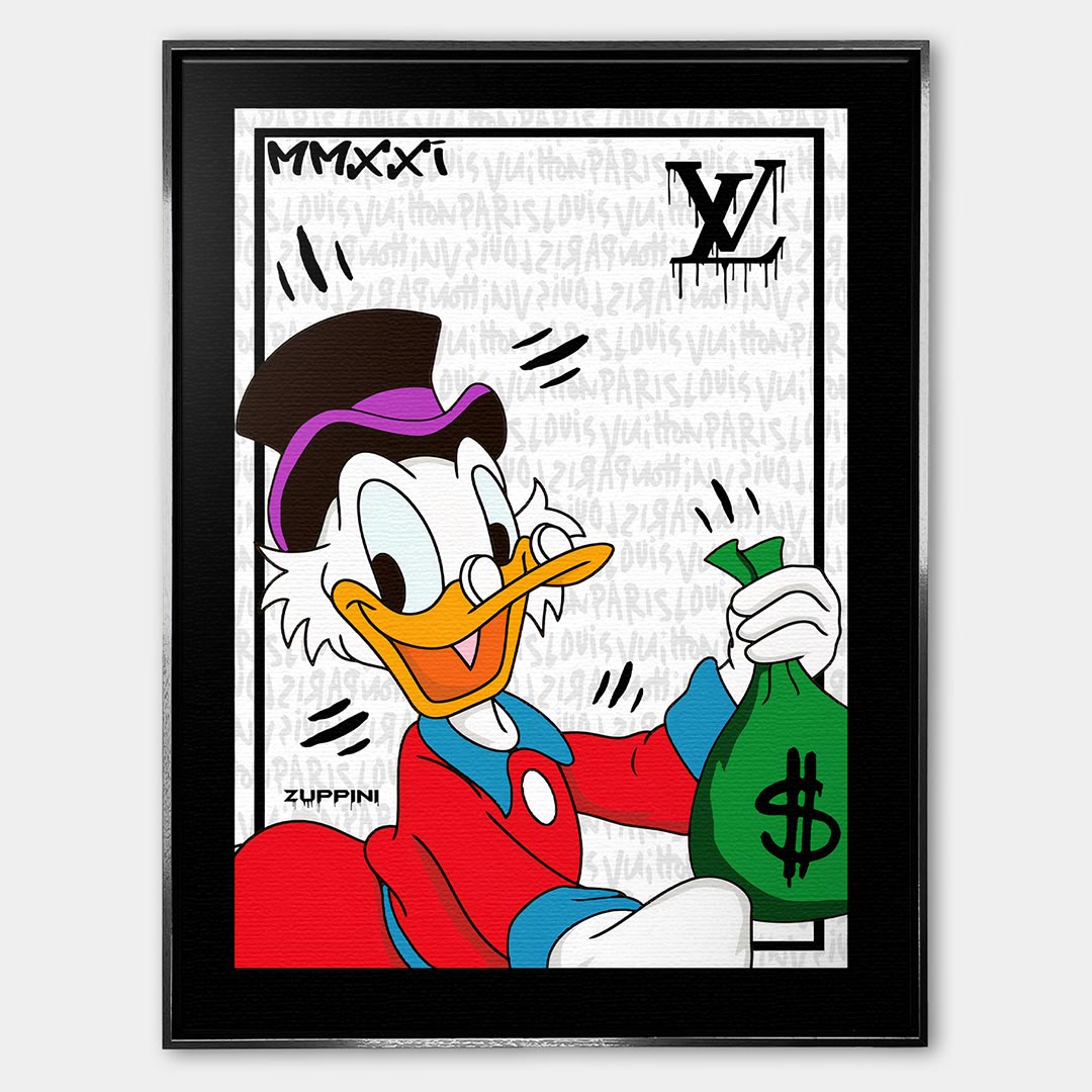 Street Duck – Płótno – Srebrna rama – Huephant