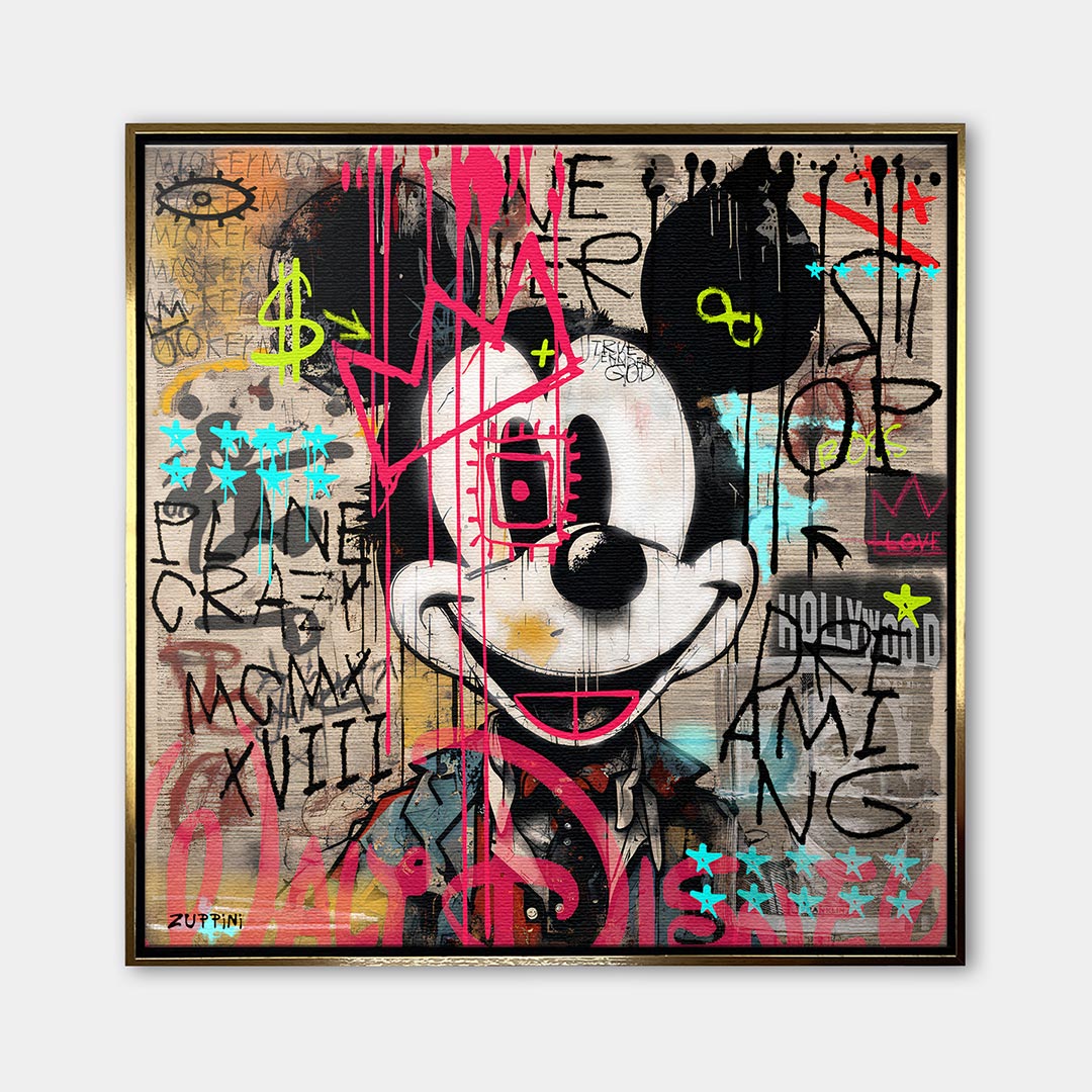 Street Mouse – Płótno – Złota rama – Huephant