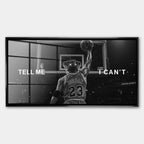 Obraz Tell Me I Can't – Szkło akrylowe – Czarna rama – Huephant
