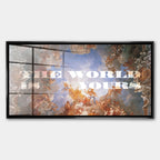 Obraz The World Is Yours – Szkło akrylowe – Czarna rama – Huephant