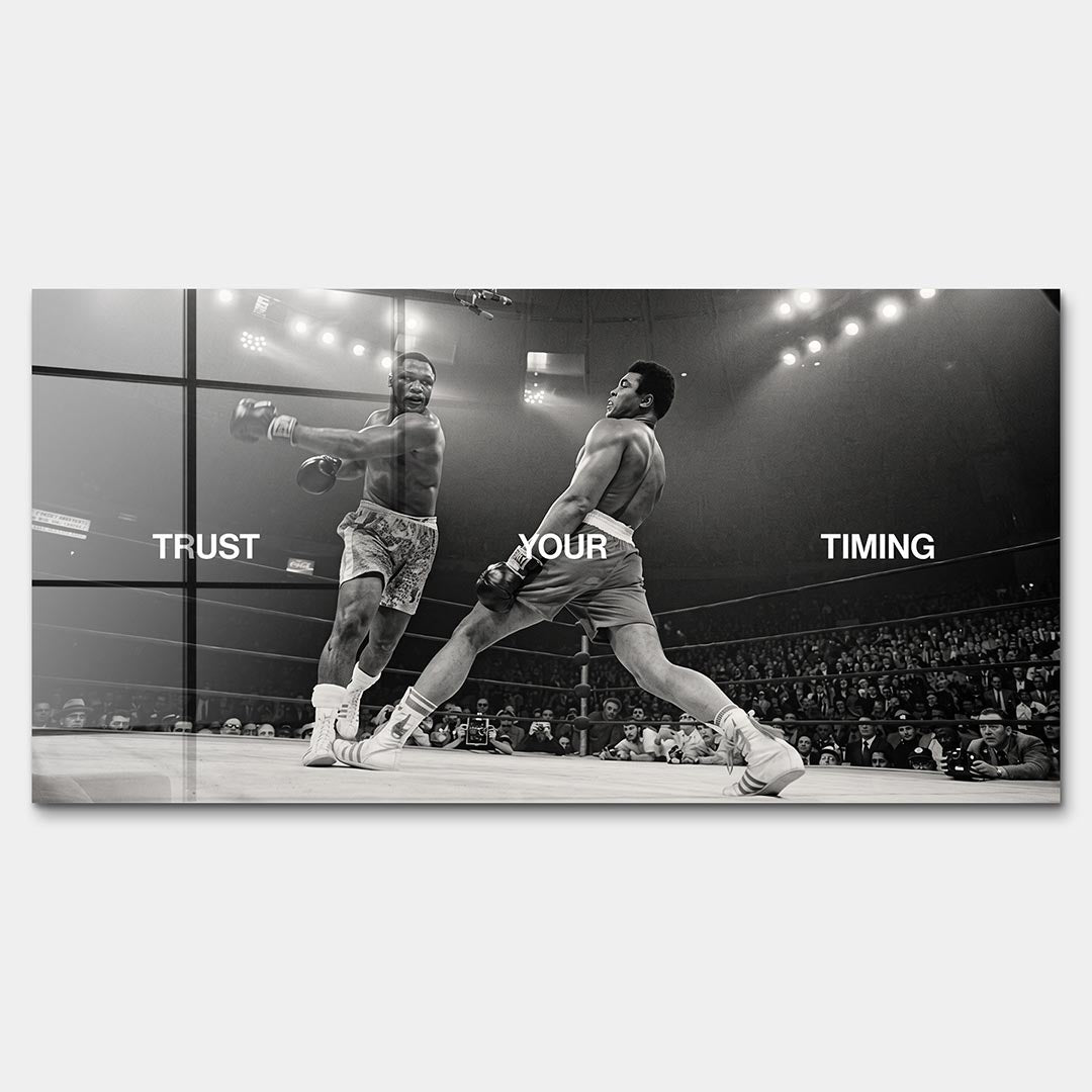 Obraz Trust Your Timing – Szkło akrylowe – Bez ramy – Huephant