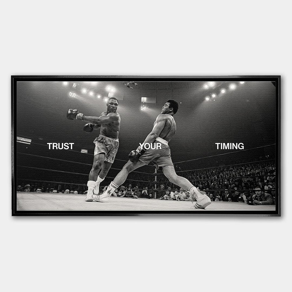 Obraz Trust Your Timing – Płótno – Czarna rama – Huephant