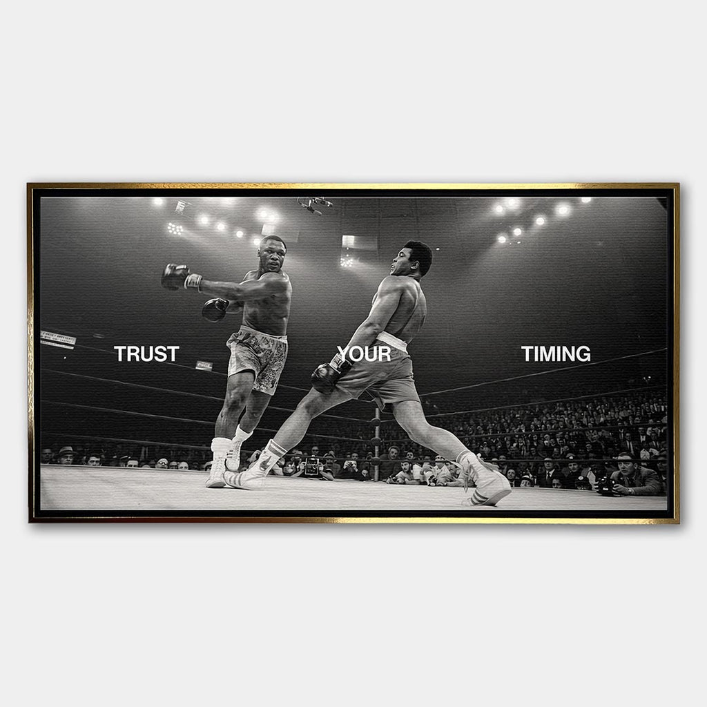 Obraz Trust Your Timing – Płótno – Złota rama – Huephant