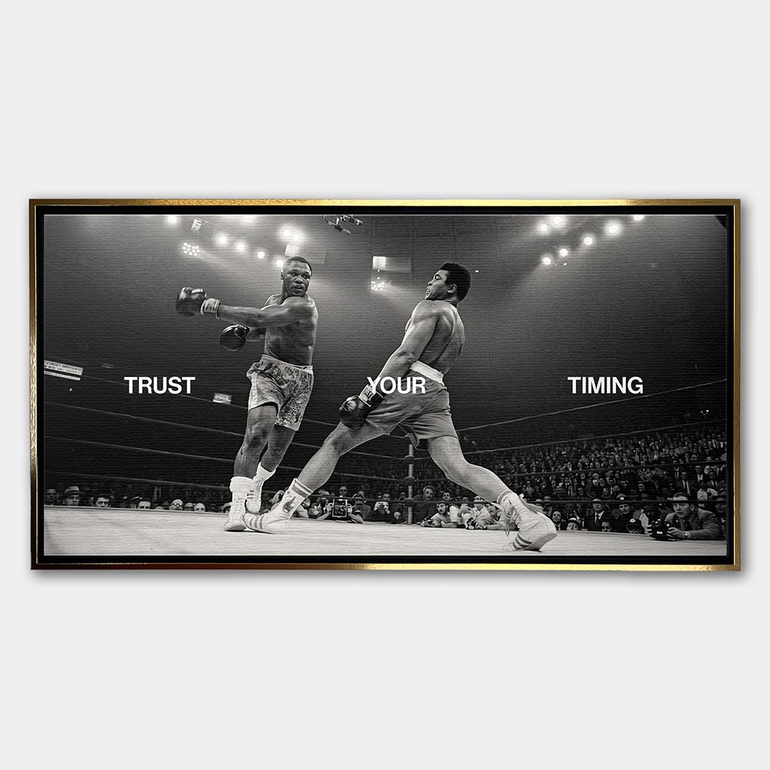 Obraz Trust Your Timing – Płótno – Złota rama – Huephant