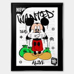 Wanted Mouse – Płótno – Czarna rama – Huephant