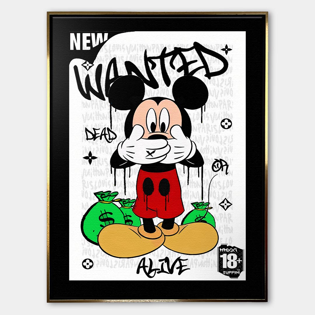 Wanted Mouse – Płótno – Złota rama – Huephant