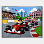 Obraz Wealthy Race – Płótno – Czarna rama – Huephant