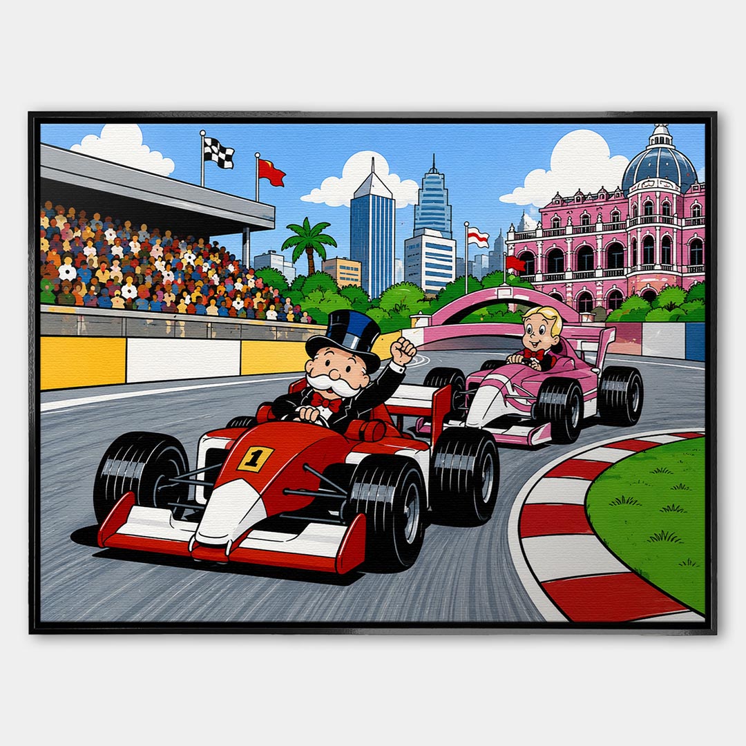 Obraz Wealthy Race – Płótno – Czarna rama – Huephant