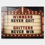 Obraz Winners Never Quit – Szkło akrylowe – Bez ramy – Huephant