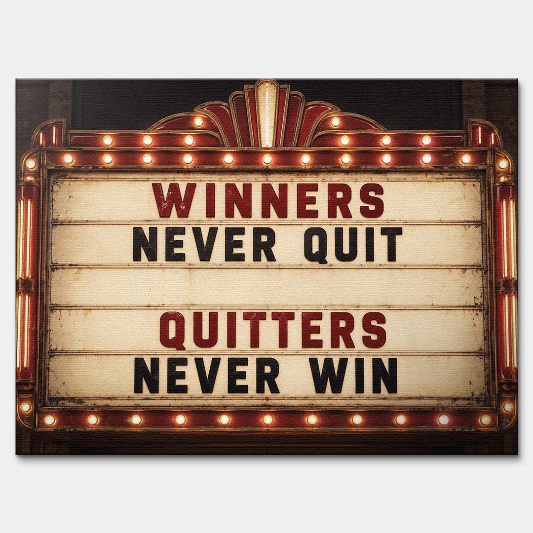 Obraz Winners Never Quit – Płótno – Bez ramy – Huephant