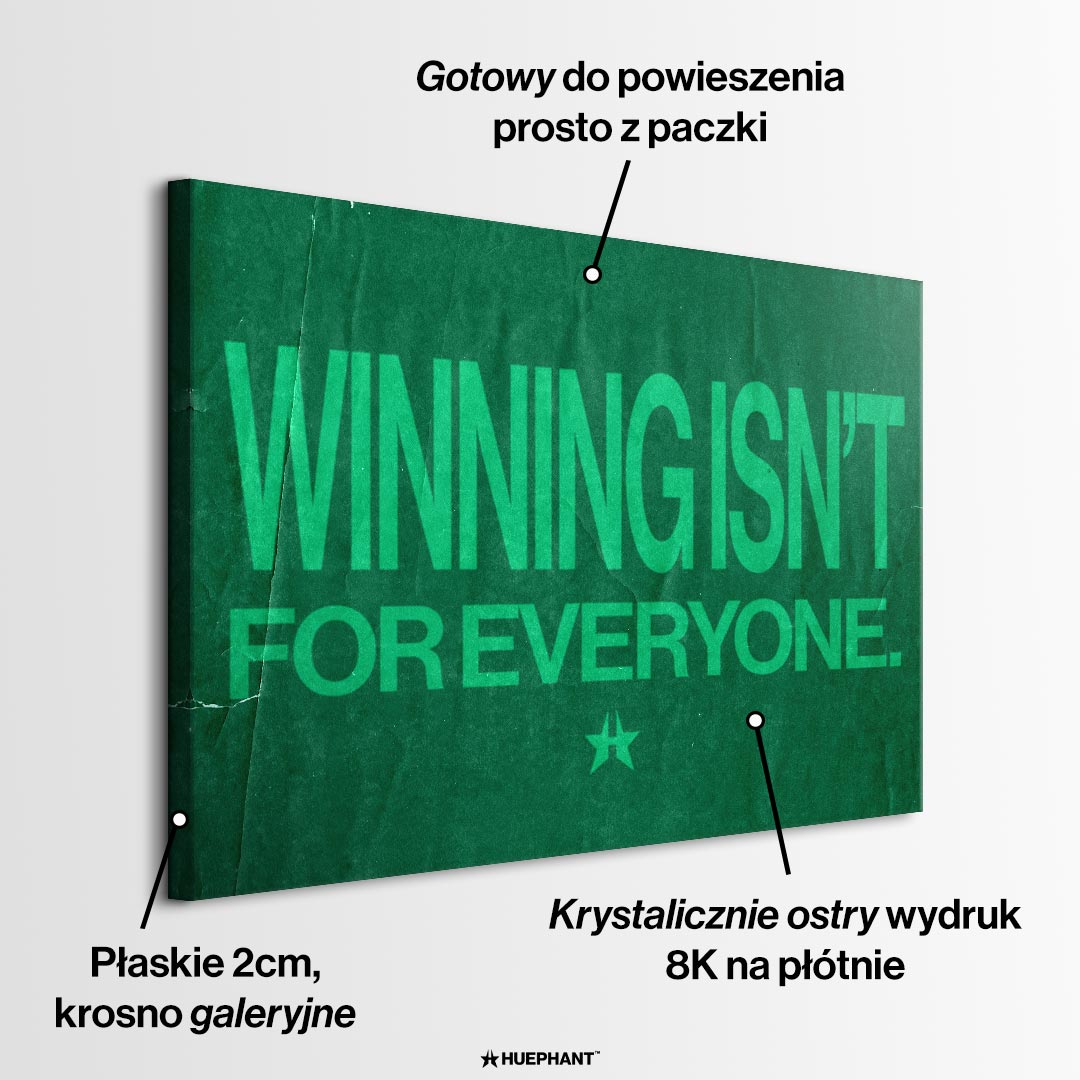 Obraz Winning Isn't For Everyone – informacje o wykonaniu – Huephant
