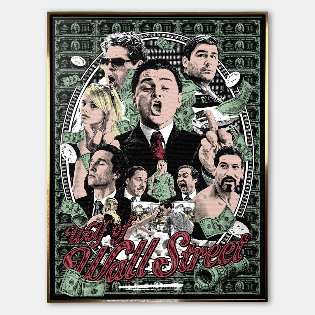 Obraz Wolf Pack – Płótno – Złota rama – Huephant