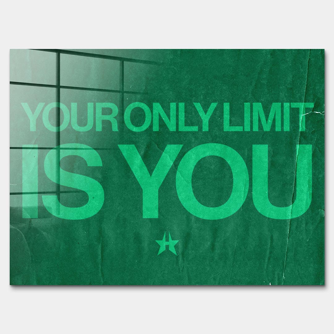 Obraz Your Only Limit Is You – Szkło akrylowe – Bez ramy – Huephant