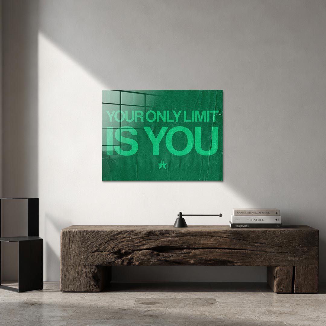 Obraz Your Only Limit Is You – szkło akrylowe – aranżacja we wnętrzu – Huephant