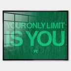 Obraz Your Only Limit Is You – Szkło akrylowe – Czarna rama – Huephant