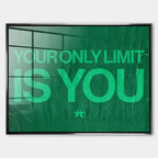 Obraz Your Only Limit Is You – Szkło akrylowe – Srebrna rama – Huephant