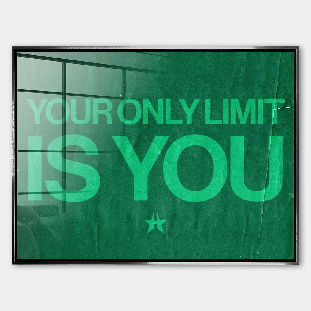 Obraz Your Only Limit Is You – Szkło akrylowe – Srebrna rama – Huephant