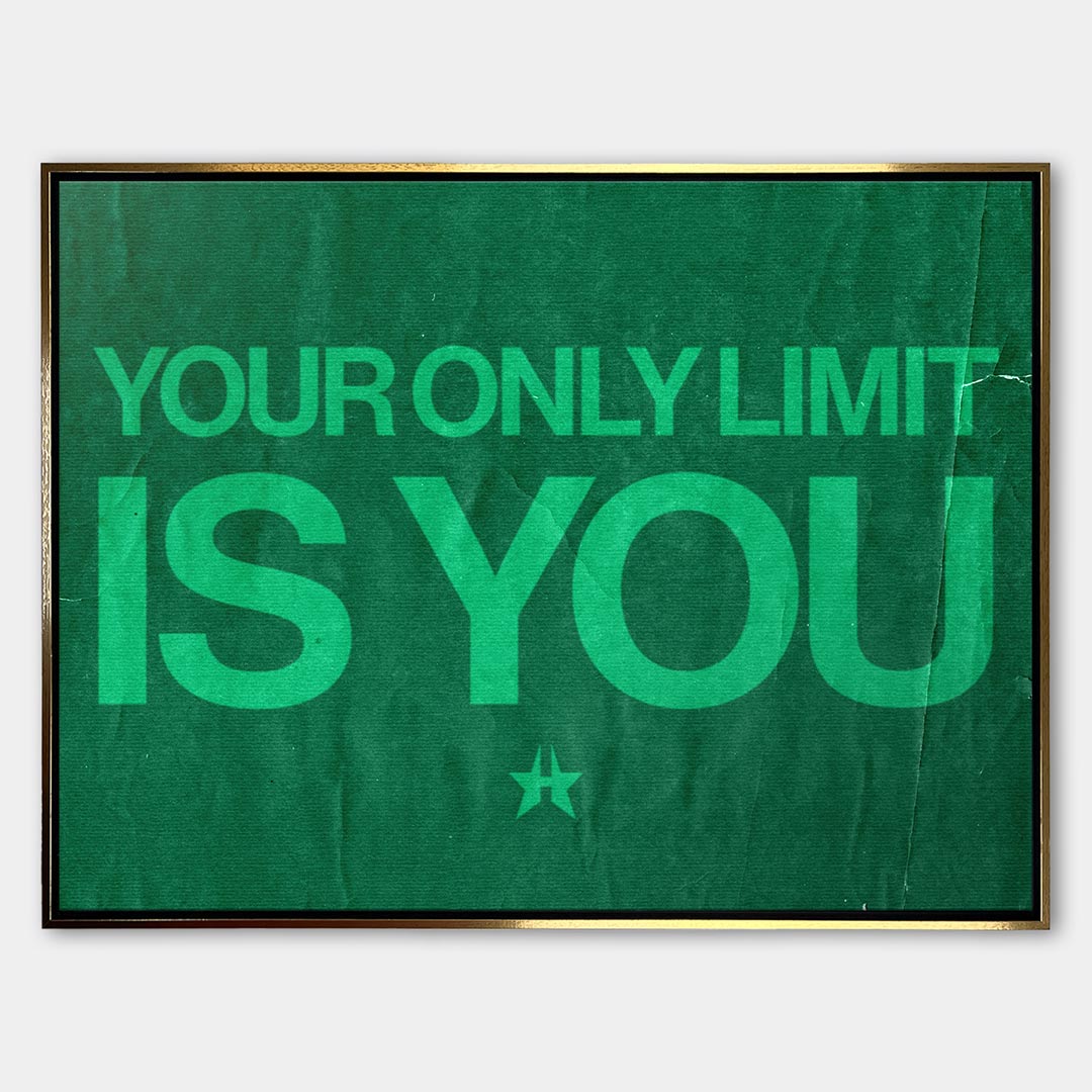 Obraz Your Only Limit Is You – Płótno – Złota rama – Huephant