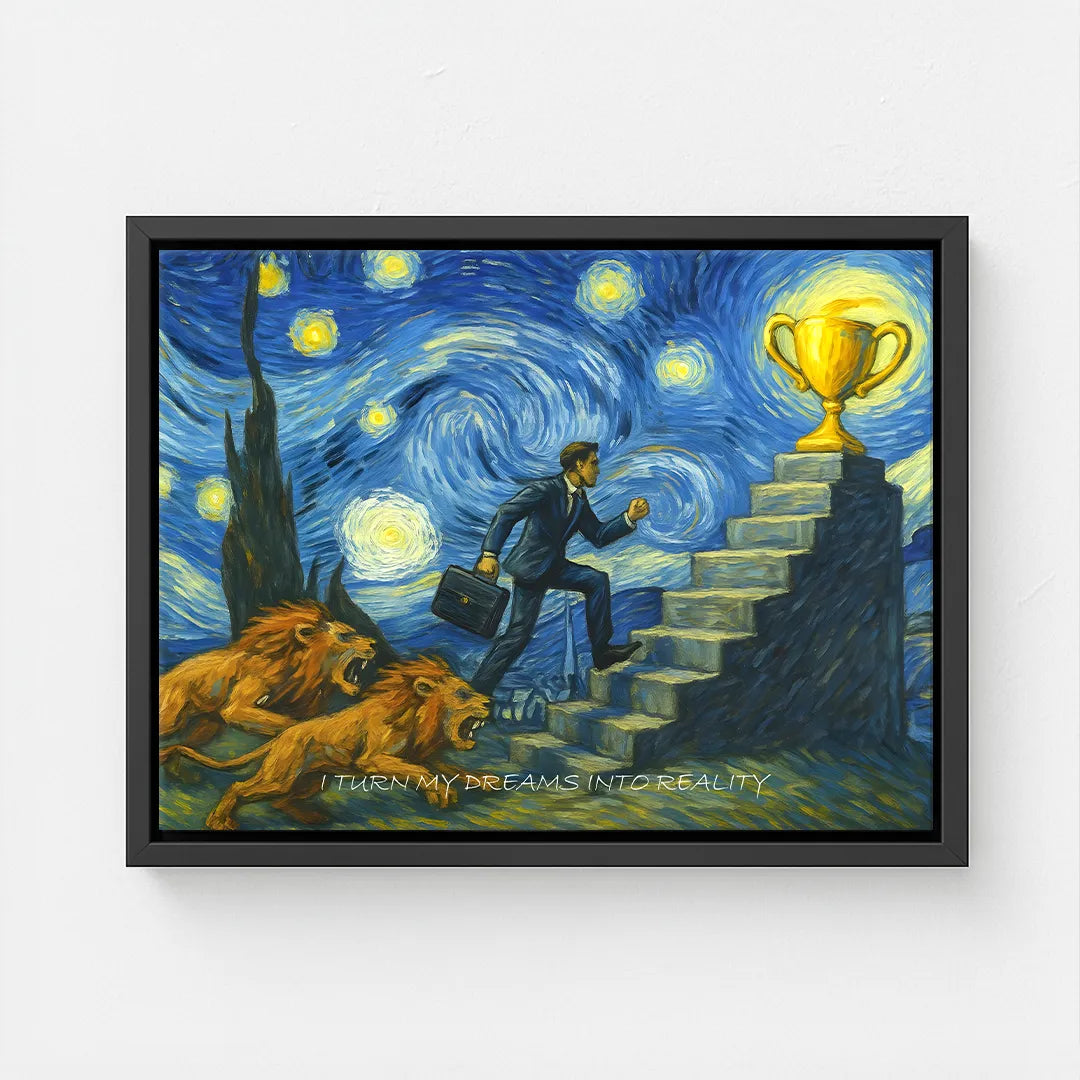 motywacyjny obraz na płótnie i turn my dreams into reality van gogh