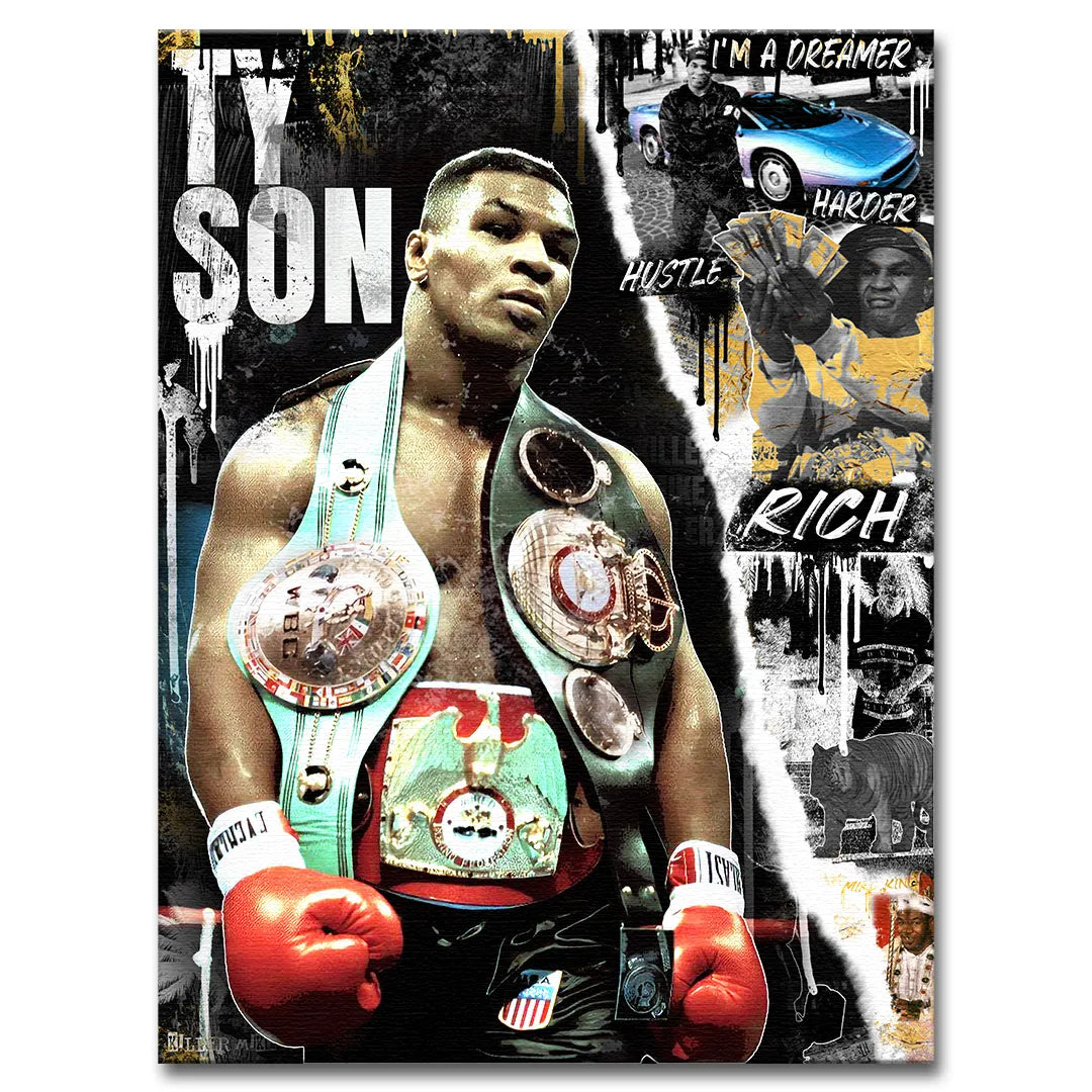 obraz na płótnie iron mike mike tyson nowoczesna dekoracja wnętrza