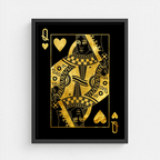 elegancki obraz na płótnie złoty queen of hearts