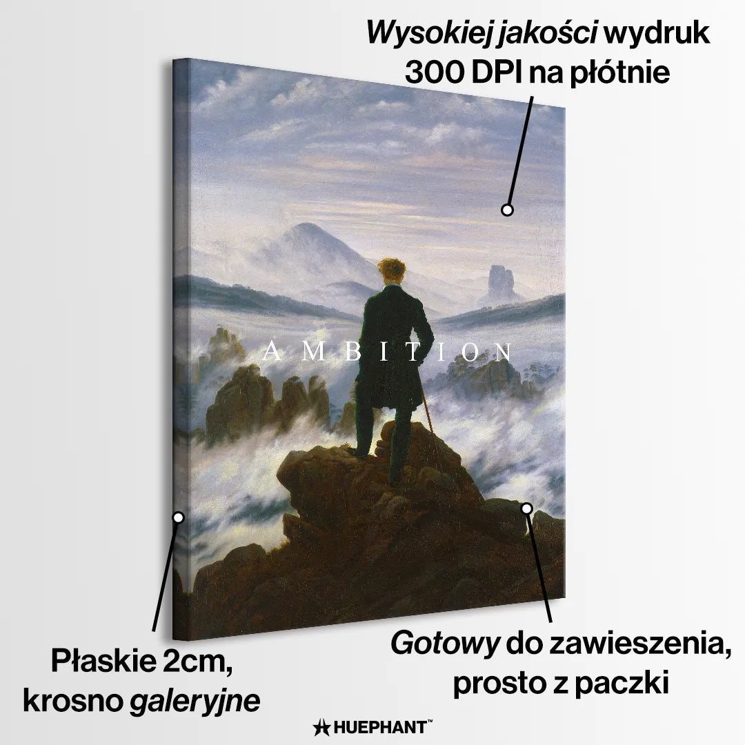 obraz na płótnie ambition Wędrowiec nad morzem mgły