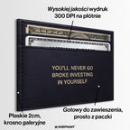 motywacyjny obraz na płótnie invest in yourself portfel z pieniędzmi i kartą kredytową 