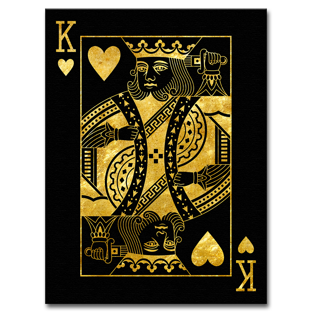 elegancki obraz na płótnie złoty king of hearts