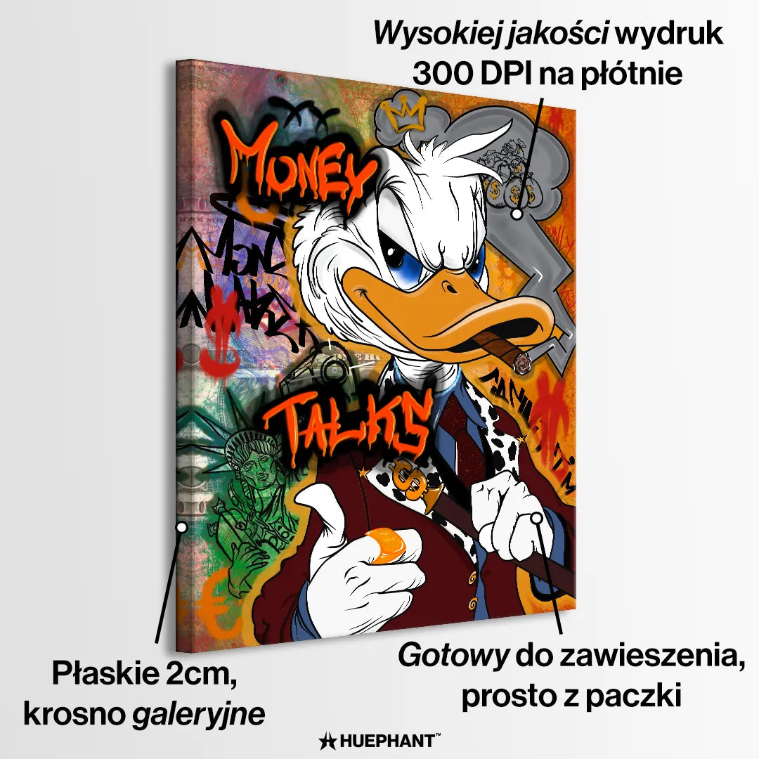obraz na płótnie money talks scrooge mcduck kaczka