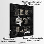 motywacyjny obraz na płótnie hustle harder