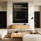 motywacyjny obraz na płótnie success nutrition facts skład wartości sukcesu
