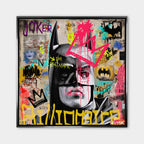 Obraz na płótnie Batman Billionaire. Nowoczesny wydruk galeryjny łączący pop art i street art. Sztuka nowoczesna z motywem Batmana i wyrazistym graffiti.