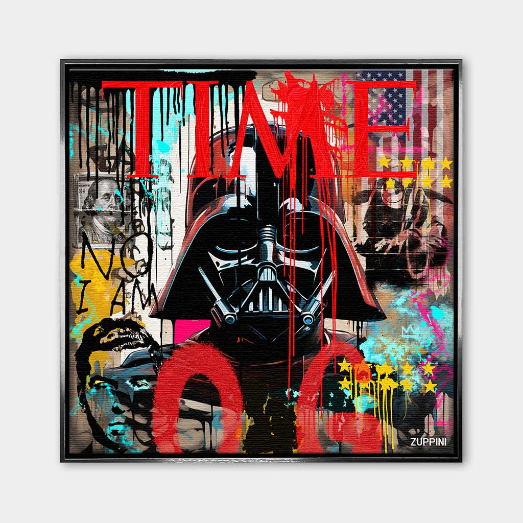 Obraz na płótnie Vader Pop. Nowoczesny wydruk galeryjny w stylu street art z motywem kultowej postaci i okładki magazynu. Ekskluzywna sztuka na ścianę.