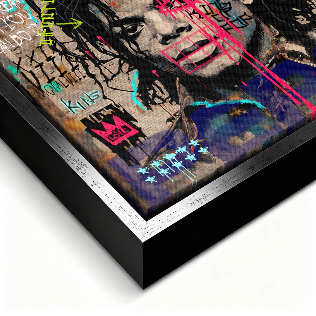 Nowoczesny obraz na płótnie Michael Jackson Pop. Wydruk galeryjny w stylu street art z różowym graffiti, idealna sztuka nowoczesna do salonu i biura.