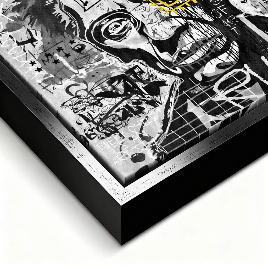 Nowoczesny obraz na płótnie Picasso King of Art. Wydruk galeryjny w stylu kubizmu i street art, czarno-białe graffiti jako unikalna sztuka do salonu.