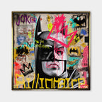 Obraz na płótnie Batman Billionaire. Nowoczesny wydruk galeryjny łączący pop art i street art. Sztuka nowoczesna z motywem Batmana i wyrazistym graffiti.