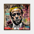 Obraz na płótnie Godfather Pop Icon. Nowoczesny pop-art i street-art z twarzą Don Corleone. Ekskluzywny wydruk galeryjny idealny do biura i salonu.