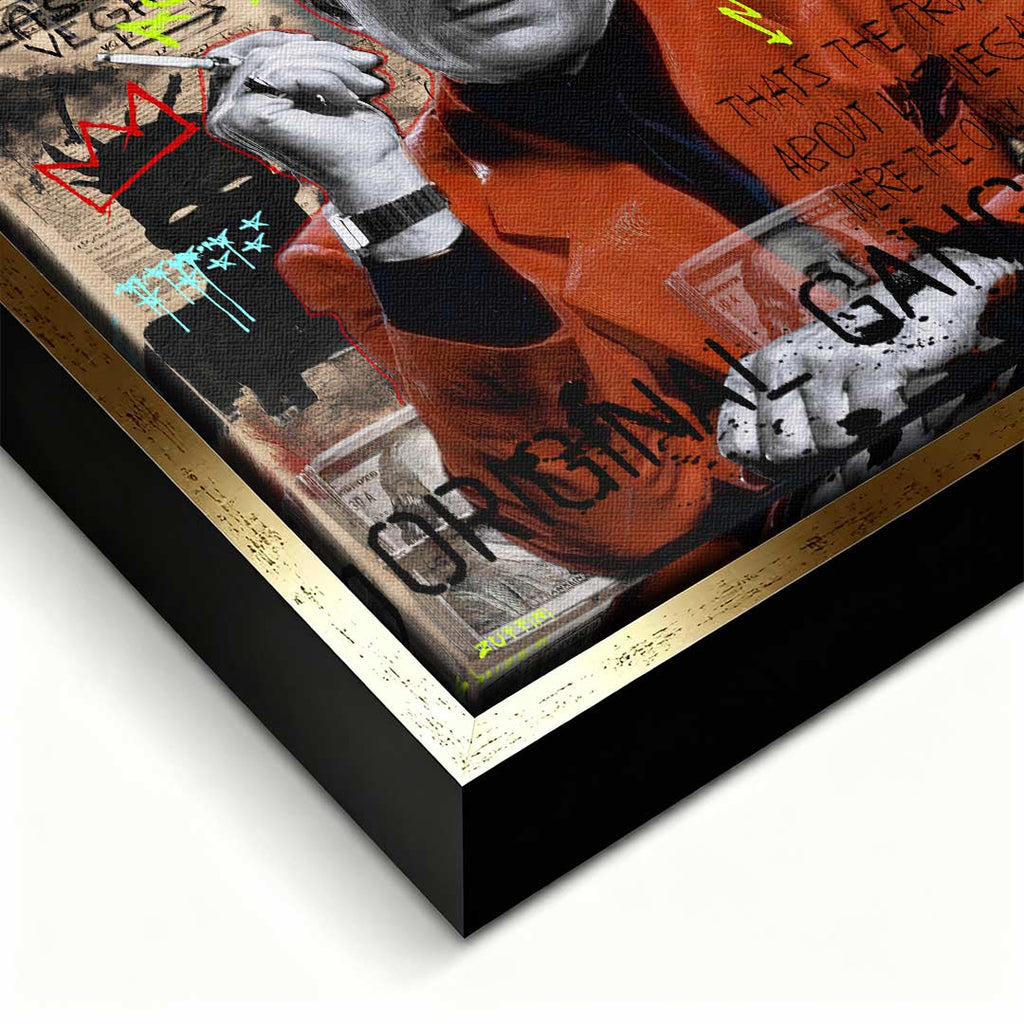 Obraz na płótnie Ace Casino. Nowoczesny wydruk galeryjny pop-art z motywem sukcesu, gangstera i luksusu. Wyjątkowa sztuka nowoczesna do biura.