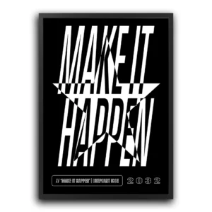 plakat motywacyjny make it happen poster motivational motywacja obraz na ścianę