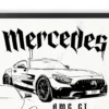 mercedes benz amg gt plakat na ścianę biały dekoracja do pokoju plakat motoryzacyjny plakat z samochodem obraz na ścianę car poster