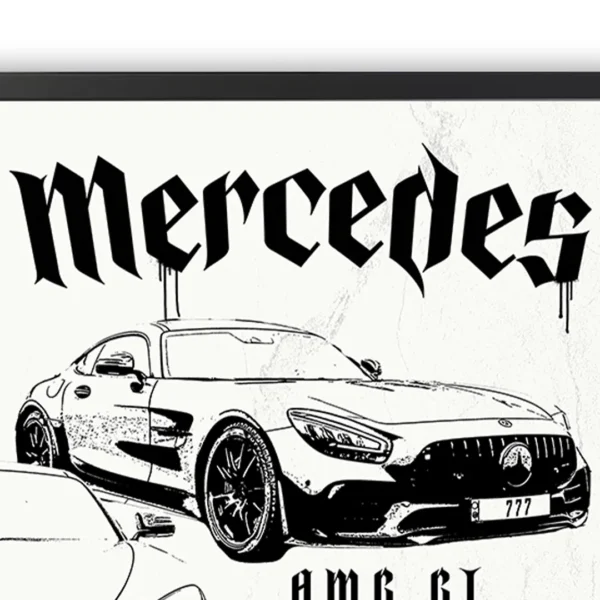 mercedes benz amg gt plakat na ścianę biały dekoracja do pokoju plakat motoryzacyjny plakat z samochodem obraz na ścianę car poster